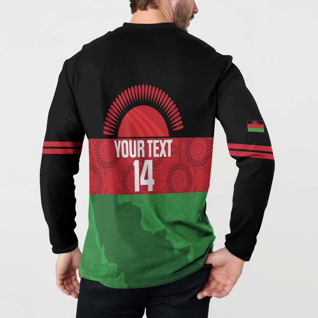 Custom Malawi Cricket Button Sweatshirt Go Champions Flag Style - Wonder Print Shop