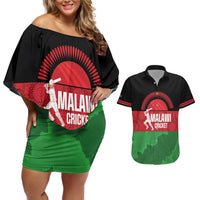 Custom Malawi Cricket Couples Matching Off Shoulder Short Dress and Hawaiian Shirt Go Champions Flag Style - Wonder Print Shop