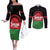 Custom Malawi Cricket Couples Matching Off The Shoulder Long Sleeve Dress and Long Sleeve Button Shirt Go Champions Flag Style - Wonder Print Shop