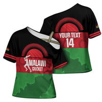 Custom Malawi Cricket Cross Shoulder Shirt Go Champions Flag Style - Wonder Print Shop