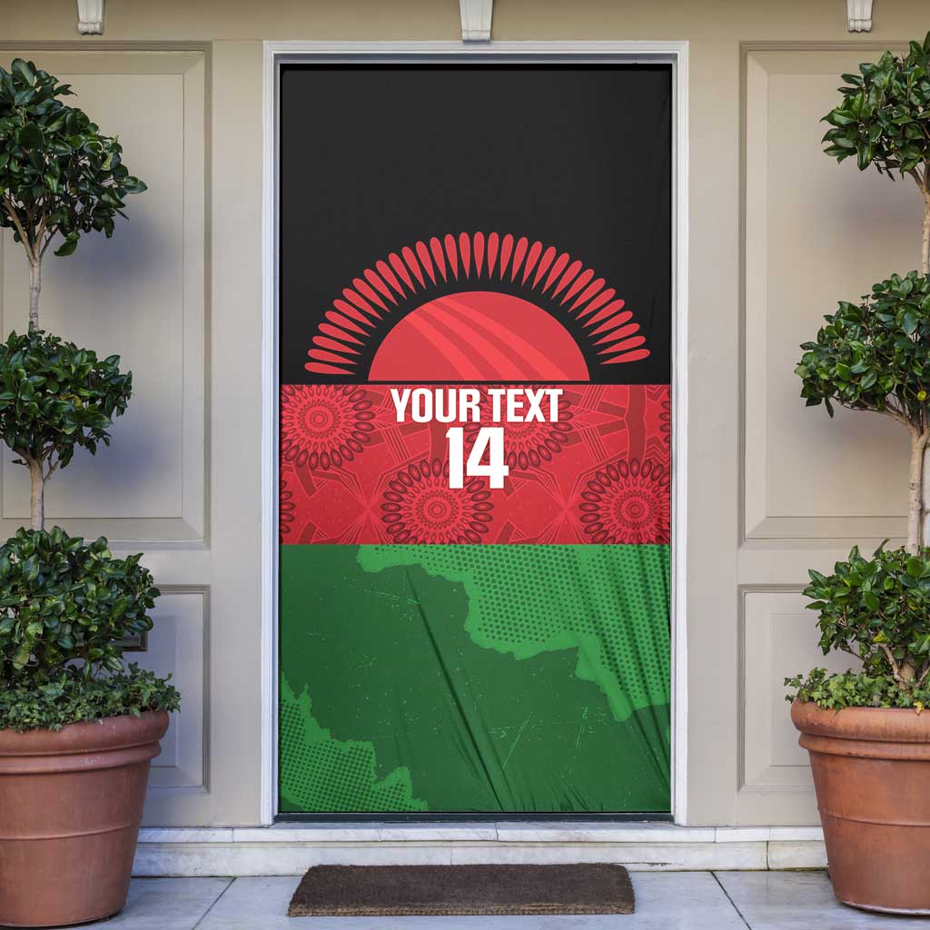 Custom Malawi Cricket Door Cover Go Champions Flag Style - Wonder Print Shop