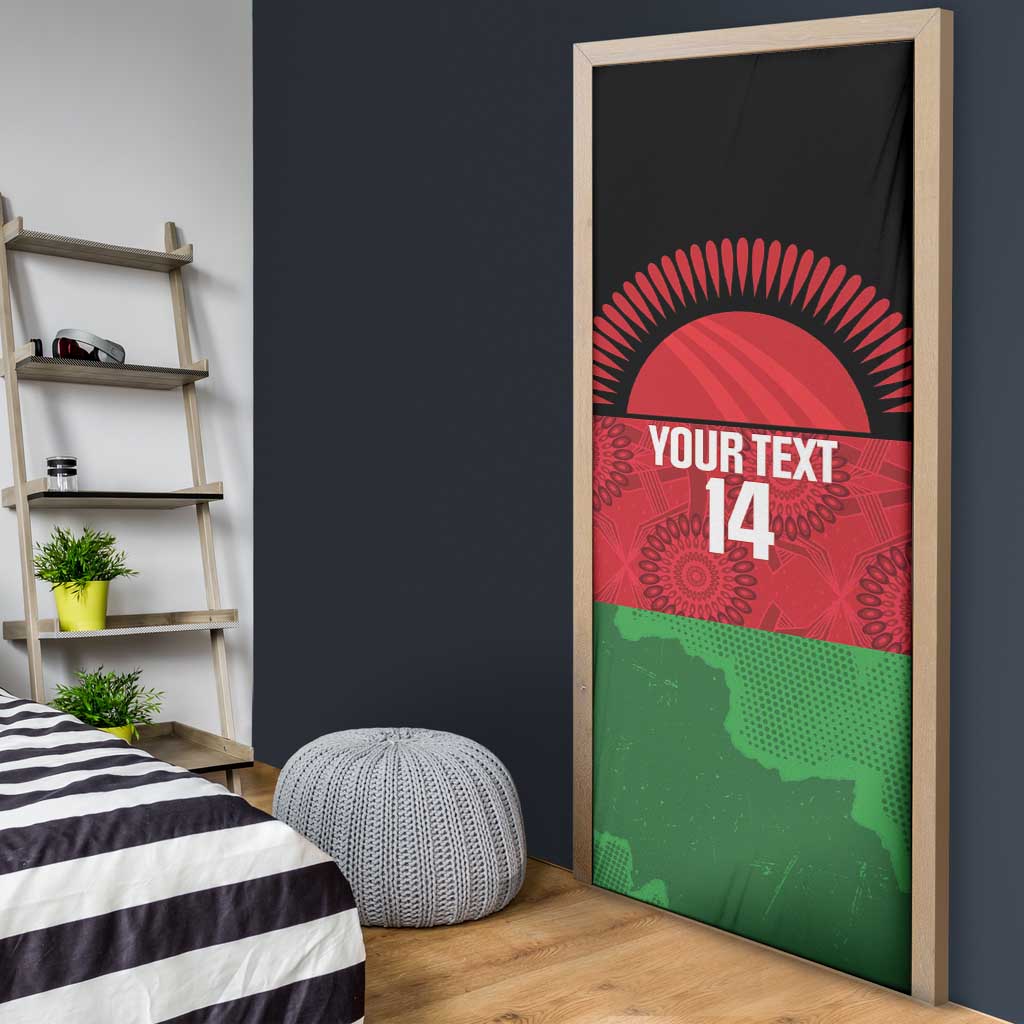 Custom Malawi Cricket Door Cover Go Champions Flag Style - Wonder Print Shop