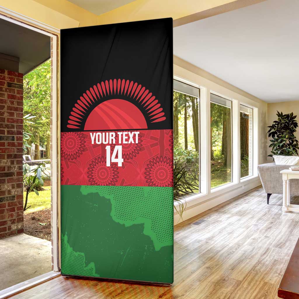 Custom Malawi Cricket Door Cover Go Champions Flag Style - Wonder Print Shop