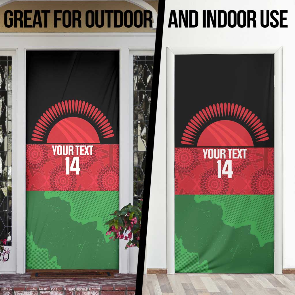 Custom Malawi Cricket Door Cover Go Champions Flag Style - Wonder Print Shop