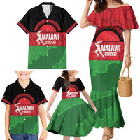 Custom Malawi Cricket Family Matching Mermaid Dress and Hawaiian Shirt Go Champions Flag Style - Wonder Print Shop