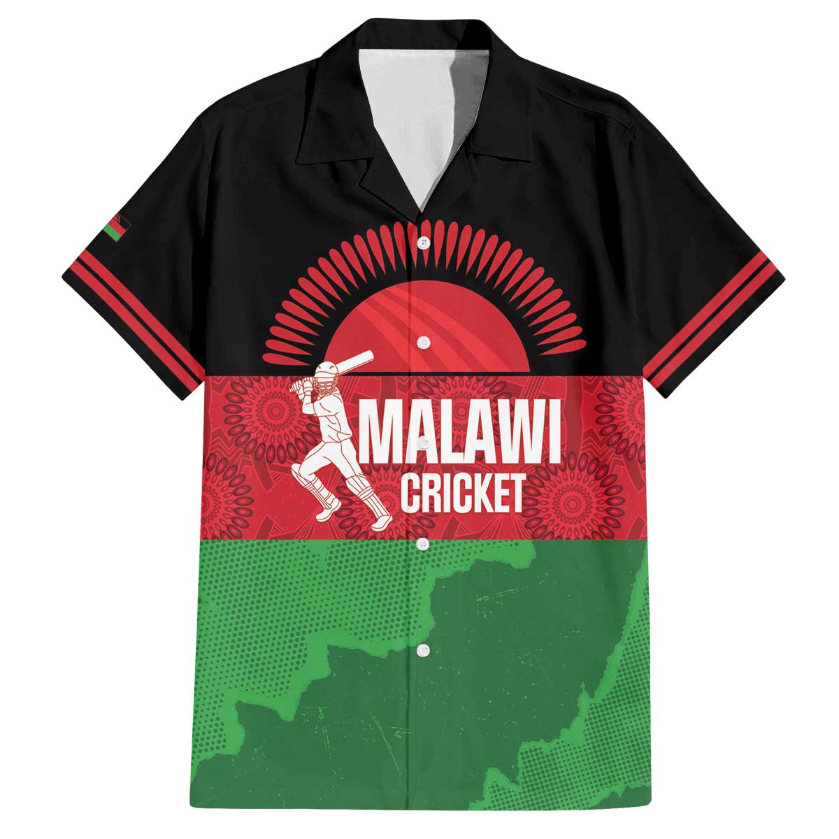 Custom Malawi Cricket Family Matching Off The Shoulder Long Sleeve Dress and Hawaiian Shirt Go Champions Flag Style - Wonder Print Shop
