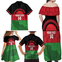 Custom Malawi Cricket Family Matching Off Shoulder Maxi Dress and Hawaiian Shirt Go Champions Flag Style - Wonder Print Shop