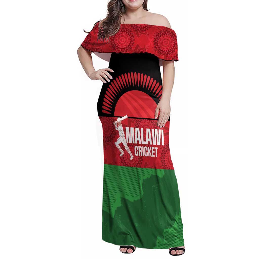 Custom Malawi Cricket Family Matching Off Shoulder Maxi Dress and Hawaiian Shirt Go Champions Flag Style - Wonder Print Shop