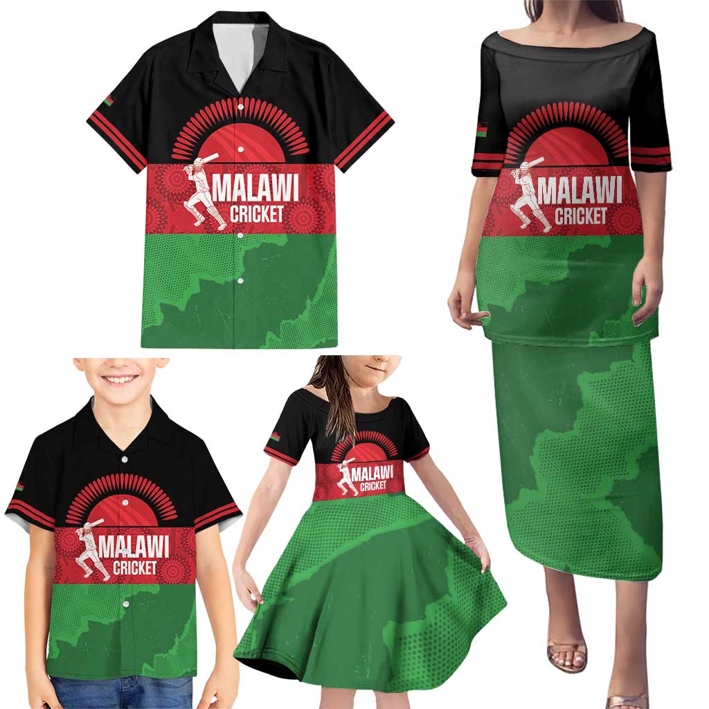 Custom Malawi Cricket Family Matching Puletasi and Hawaiian Shirt Go Champions Flag Style - Wonder Print Shop