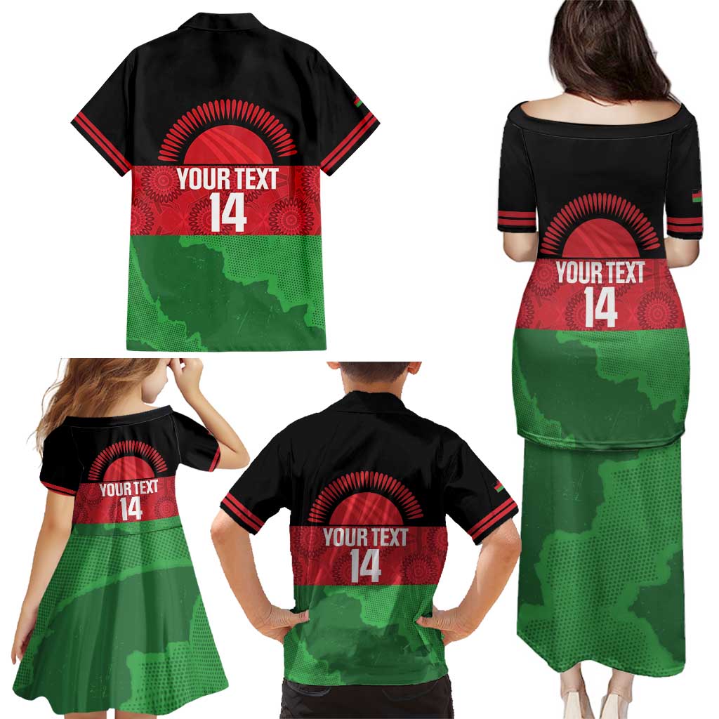 Custom Malawi Cricket Family Matching Puletasi and Hawaiian Shirt Go Champions Flag Style - Wonder Print Shop