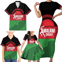 Custom Malawi Cricket Family Matching Short Sleeve Bodycon Dress and Hawaiian Shirt Go Champions Flag Style - Wonder Print Shop
