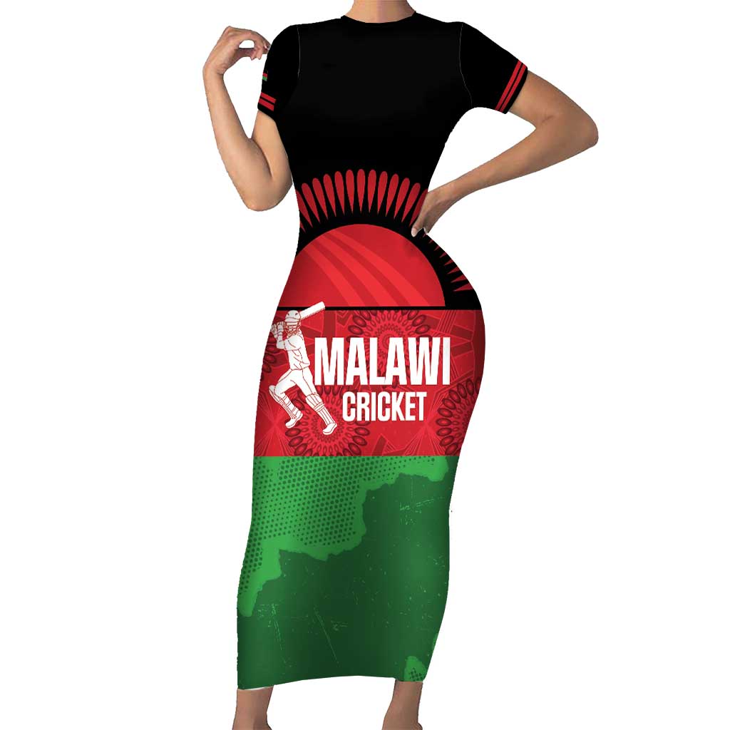 Custom Malawi Cricket Family Matching Short Sleeve Bodycon Dress and Hawaiian Shirt Go Champions Flag Style - Wonder Print Shop