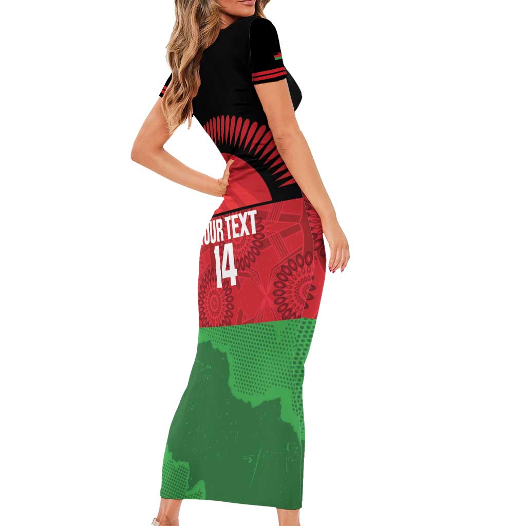 Custom Malawi Cricket Family Matching Short Sleeve Bodycon Dress and Hawaiian Shirt Go Champions Flag Style - Wonder Print Shop