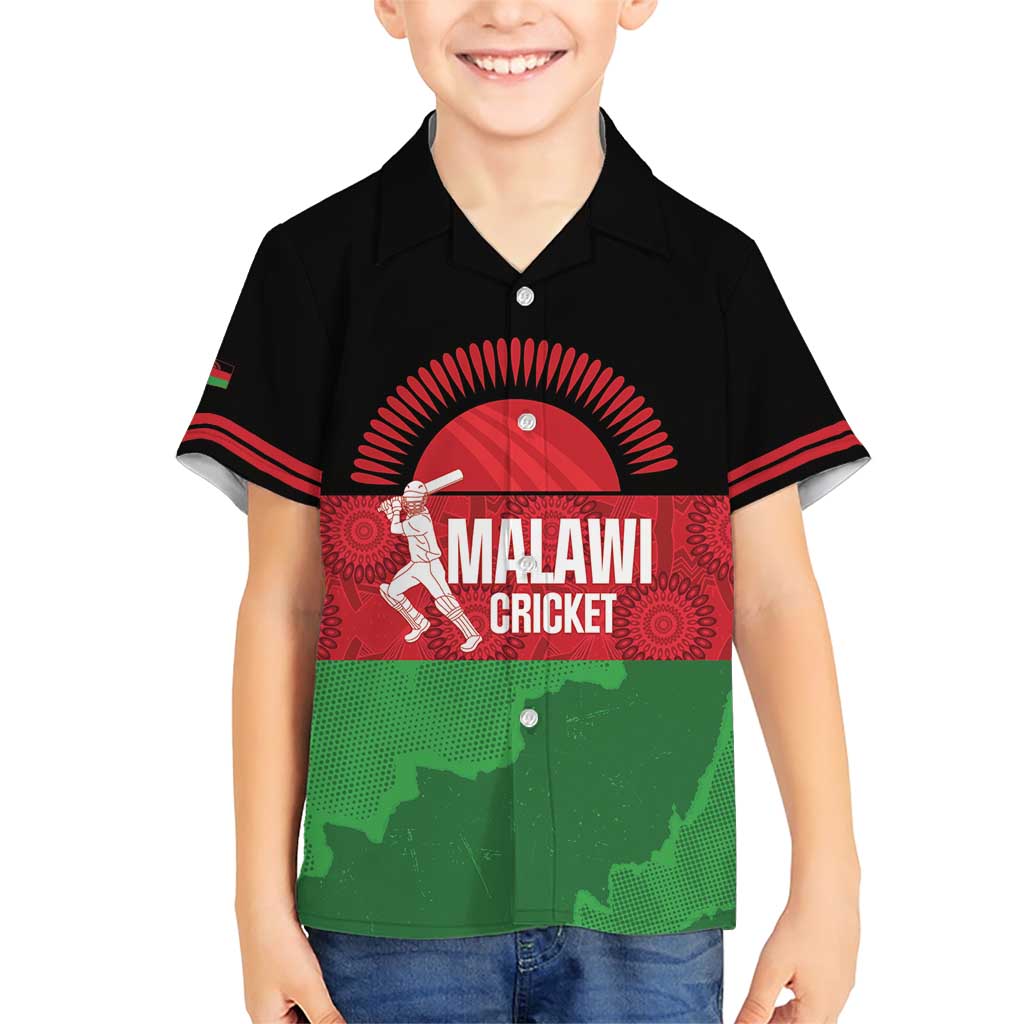 Custom Malawi Cricket Family Matching Short Sleeve Bodycon Dress and Hawaiian Shirt Go Champions Flag Style - Wonder Print Shop