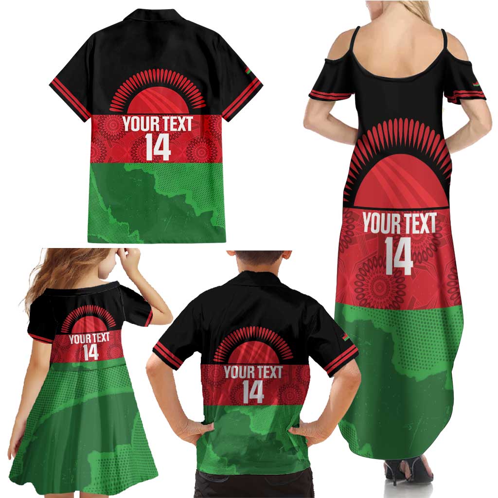 Custom Malawi Cricket Family Matching Summer Maxi Dress and Hawaiian Shirt Go Champions Flag Style - Wonder Print Shop