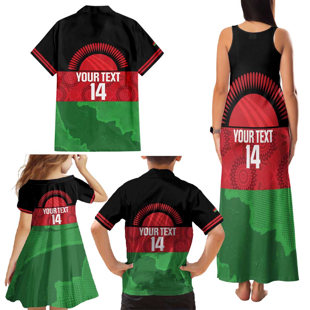 Custom Malawi Cricket Family Matching Tank Maxi Dress and Hawaiian Shirt Go Champions Flag Style - Wonder Print Shop