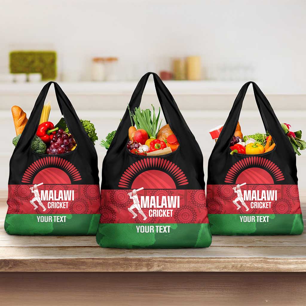 Custom Malawi Cricket Grocery Bag Go Champions Flag Style - Wonder Print Shop