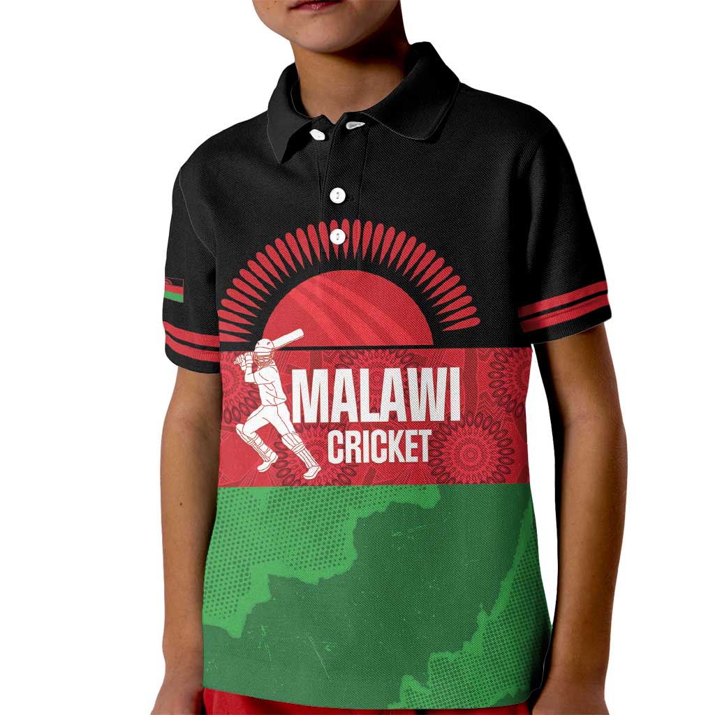 Custom Malawi Cricket Kid Polo Shirt Go Champions Flag Style - Wonder Print Shop