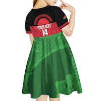 Custom Malawi Cricket Kid Short Sleeve Dress Go Champions Flag Style - Wonder Print Shop