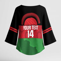 Custom Malawi Cricket Kimono Sleeve Blouse Go Champions Flag Style - Wonder Print Shop