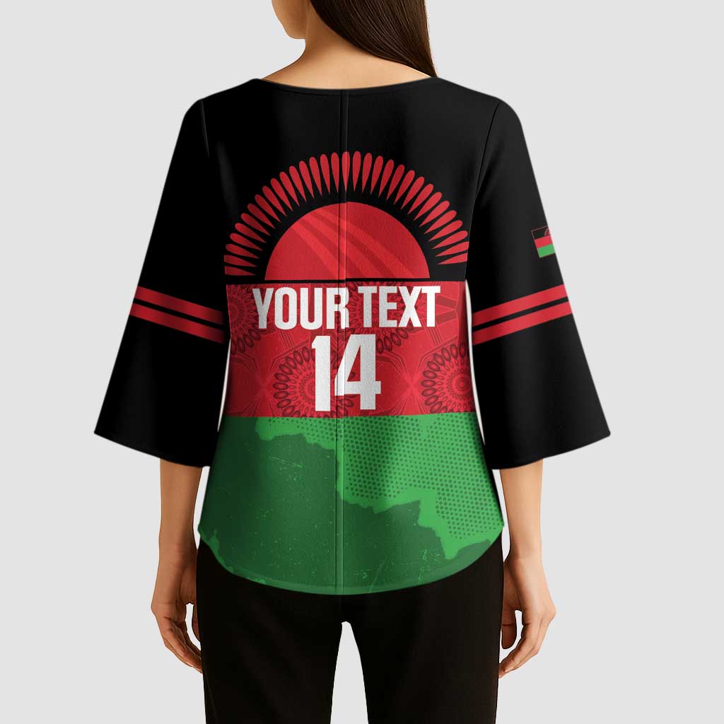 Custom Malawi Cricket Kimono Sleeve Blouse Go Champions Flag Style - Wonder Print Shop