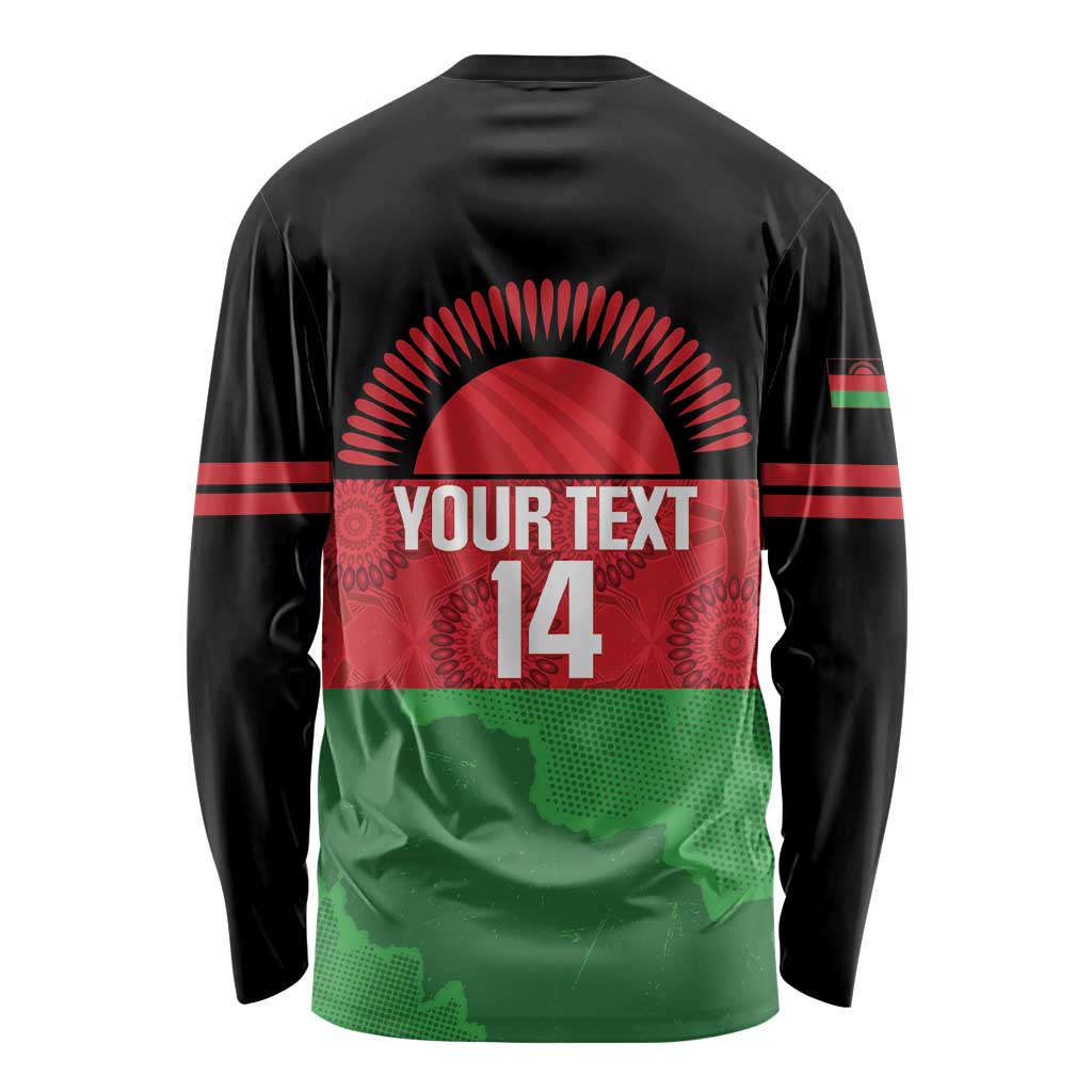 Custom Malawi Cricket Long Sleeve Shirt Go Champions Flag Style - Wonder Print Shop