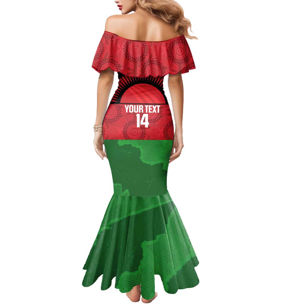 Custom Malawi Cricket Mermaid Dress Go Champions Flag Style - Wonder Print Shop