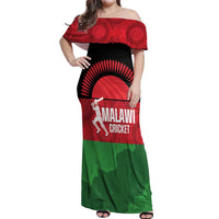 Custom Malawi Cricket Off Shoulder Maxi Dress Go Champions Flag Style - Wonder Print Shop