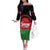 Custom Malawi Cricket Off The Shoulder Long Sleeve Dress Go Champions Flag Style - Wonder Print Shop