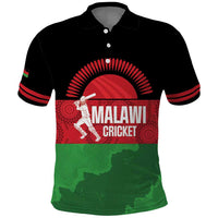 Custom Malawi Cricket Polo Shirt Go Champions Flag Style - Wonder Print Shop