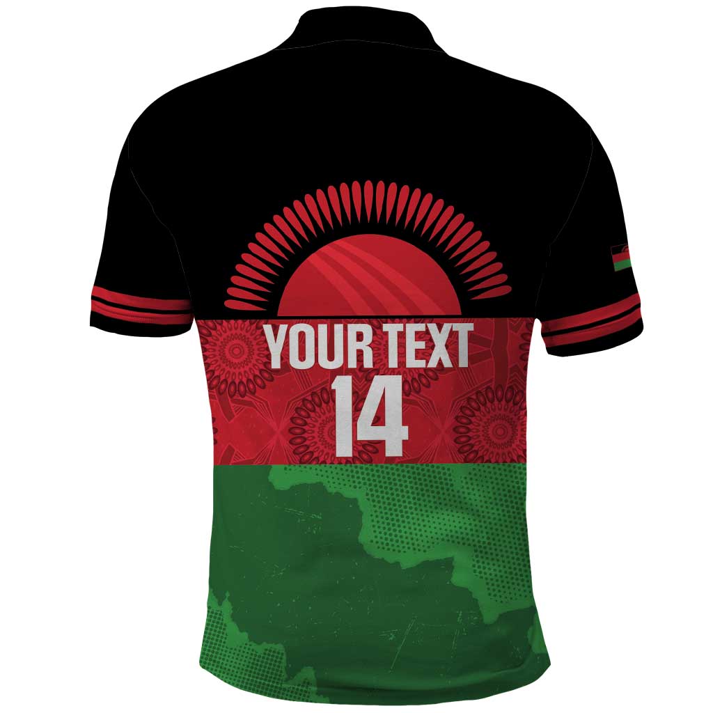Custom Malawi Cricket Polo Shirt Go Champions Flag Style - Wonder Print Shop