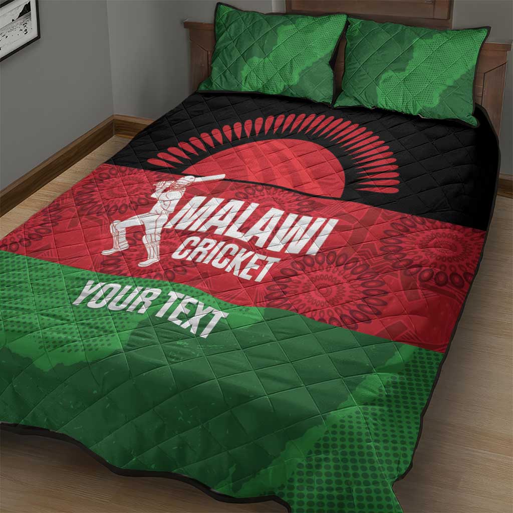 Custom Malawi Cricket Quilt Bed Set Go Champions Flag Style - Wonder Print Shop