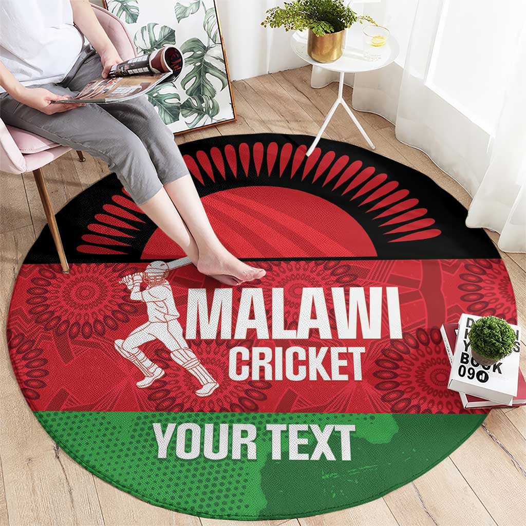 Custom Malawi Cricket Round Carpet Go Champions Flag Style - Wonder Print Shop
