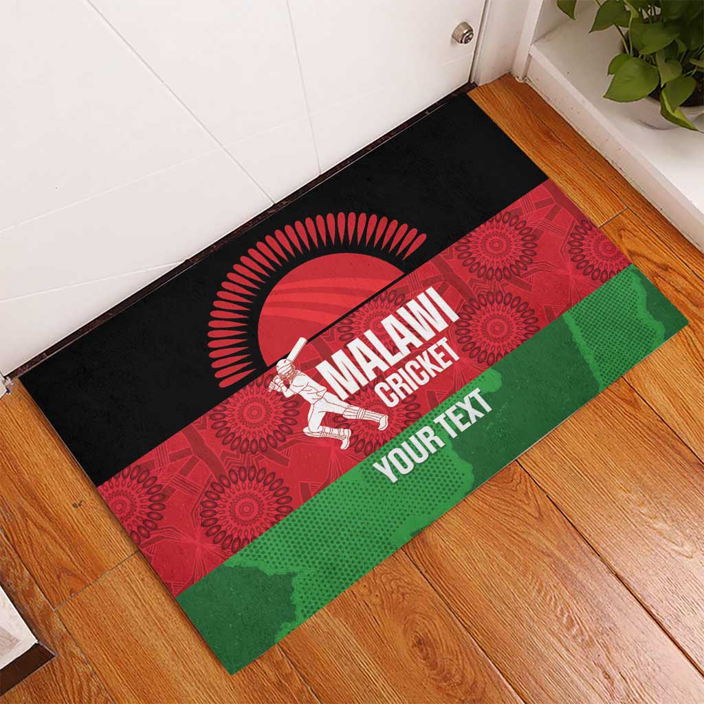 Custom Malawi Cricket Rubber Doormat Go Champions Flag Style - Wonder Print Shop