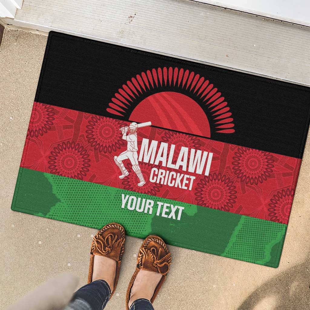 Custom Malawi Cricket Rubber Doormat Go Champions Flag Style - Wonder Print Shop
