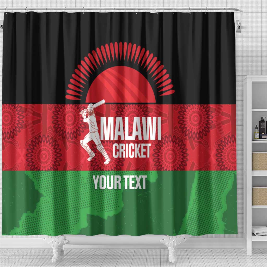 Custom Malawi Cricket Shower Curtain Go Champions Flag Style - Wonder Print Shop