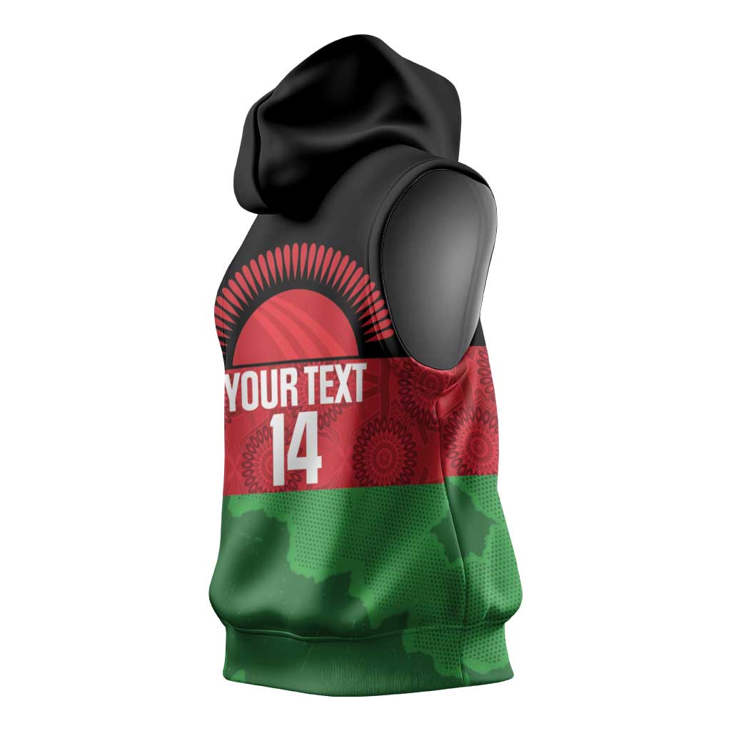 Custom Malawi Cricket Sleeveless Hoodie Go Champions Flag Style - Wonder Print Shop