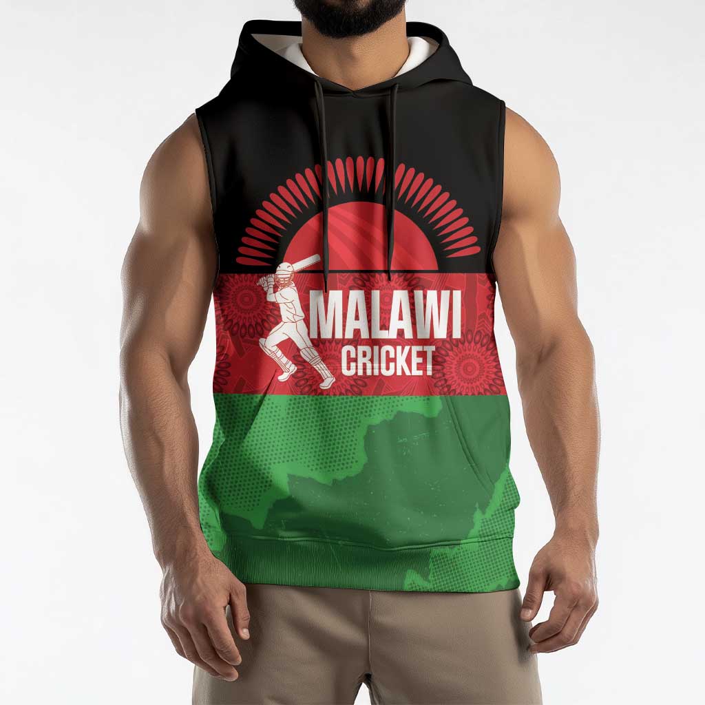 Custom Malawi Cricket Sleeveless Hoodie Go Champions Flag Style - Wonder Print Shop