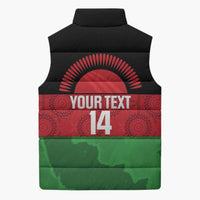 Custom Malawi Cricket Sleeveless Puffer Jacket Go Champions Flag Style - Wonder Print Shop