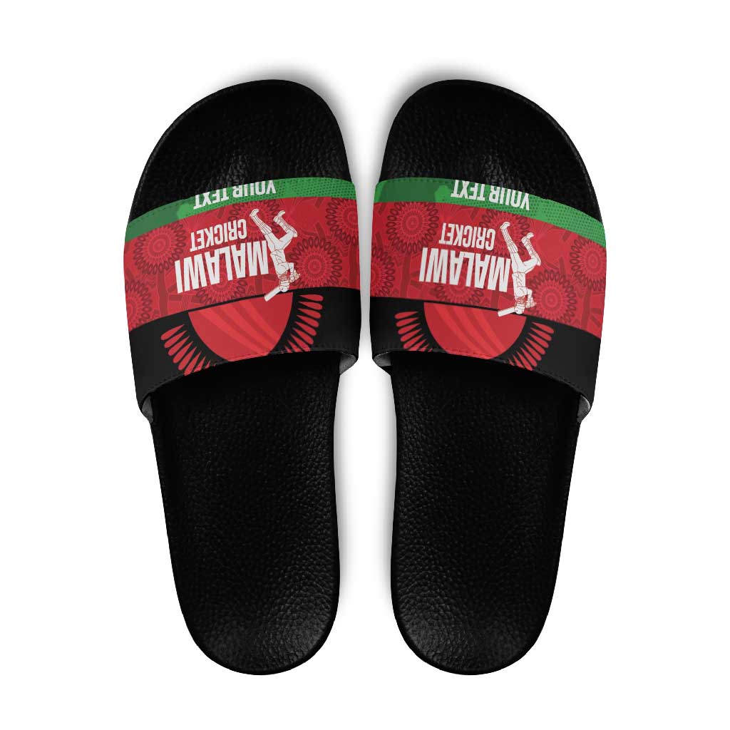 Custom Malawi Cricket Slide Sandals Go Champions Flag Style - Wonder Print Shop