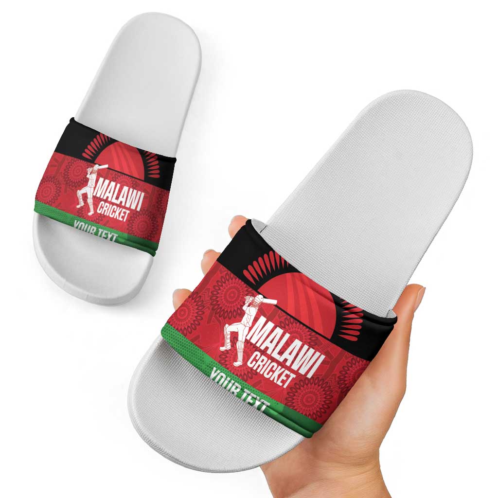 Custom Malawi Cricket Slide Sandals Go Champions Flag Style - Wonder Print Shop