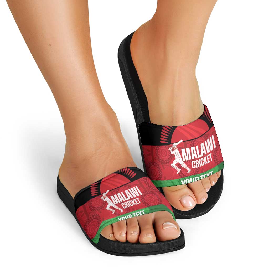 Custom Malawi Cricket Slide Sandals Go Champions Flag Style - Wonder Print Shop