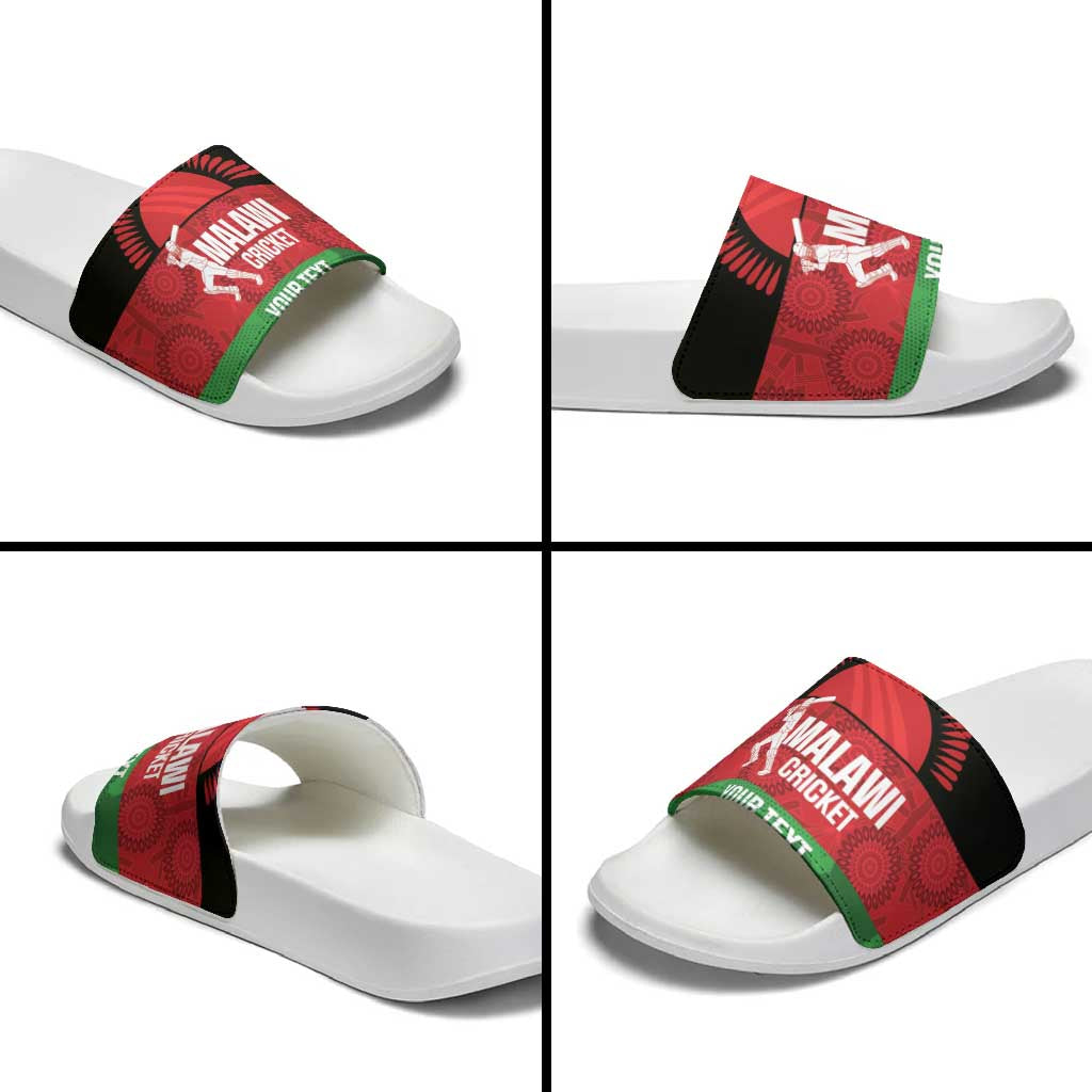 Custom Malawi Cricket Slide Sandals Go Champions Flag Style - Wonder Print Shop