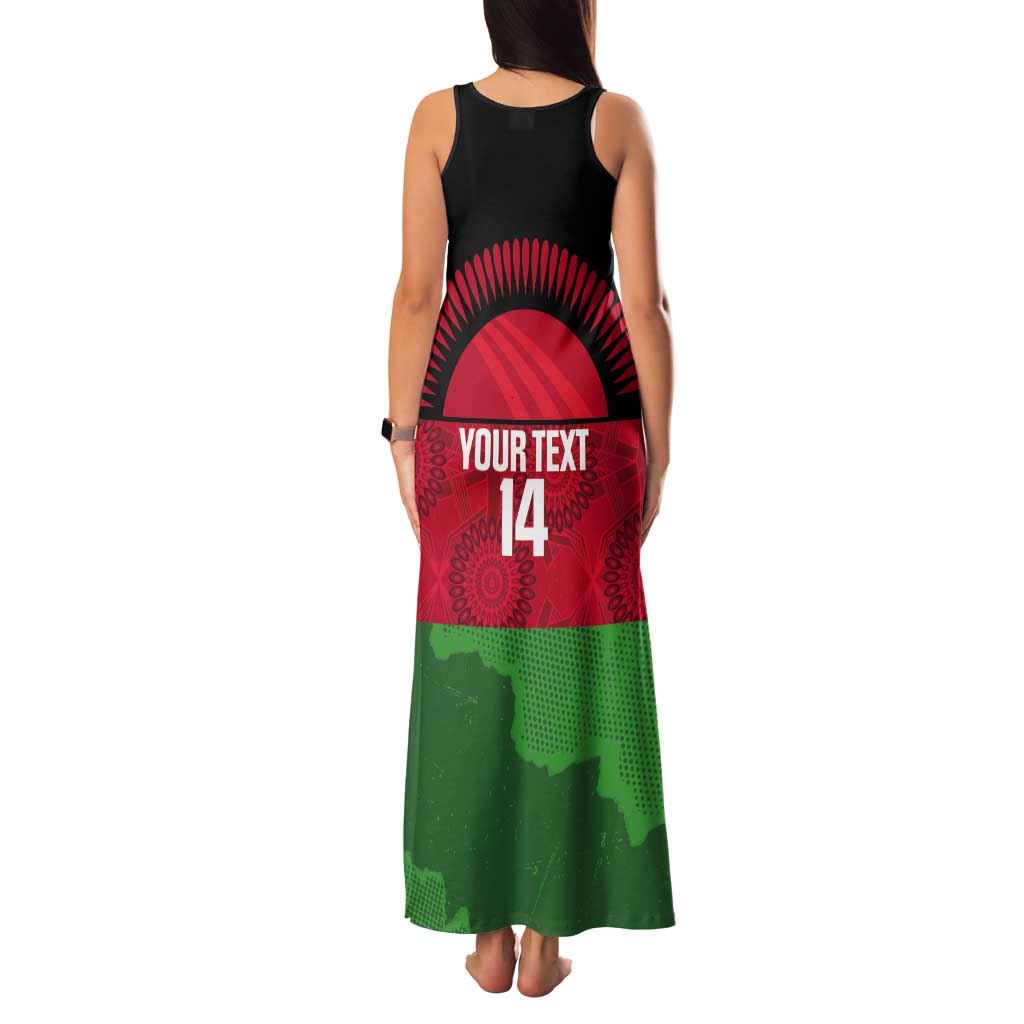 Custom Malawi Cricket Tank Maxi Dress Go Champions Flag Style - Wonder Print Shop
