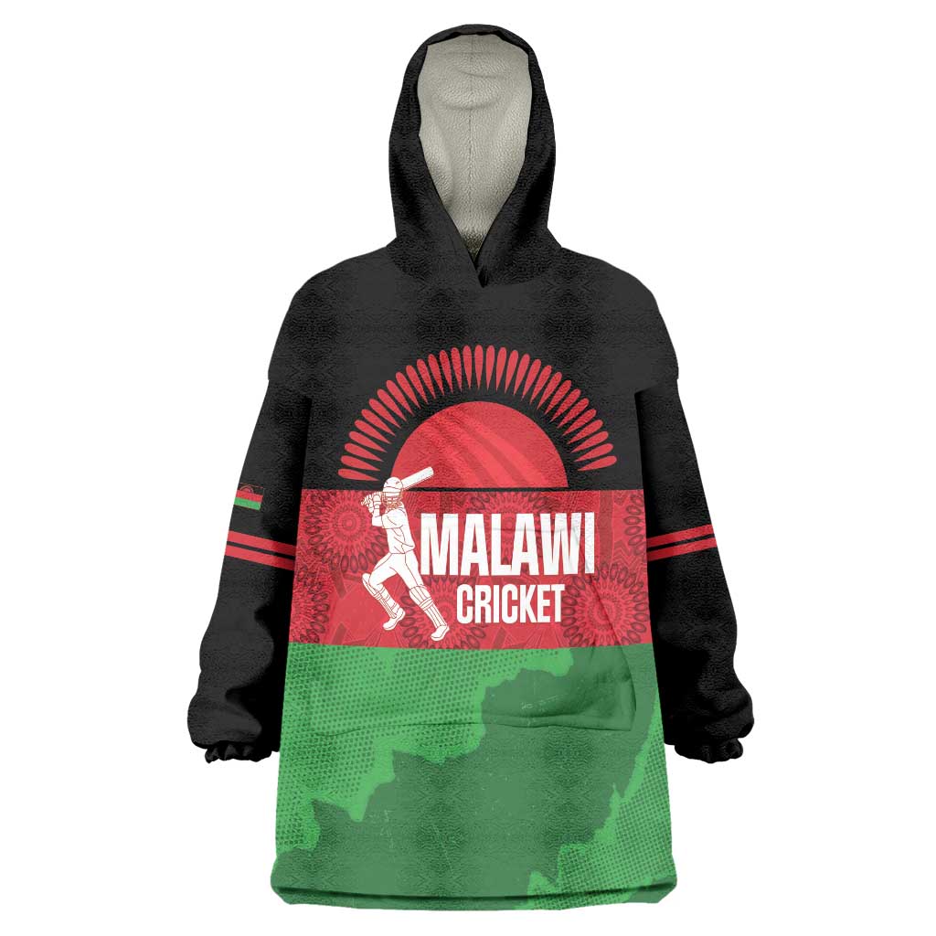 Custom Malawi Cricket Wearable Blanket Hoodie Go Champions Flag Style - Wonder Print Shop