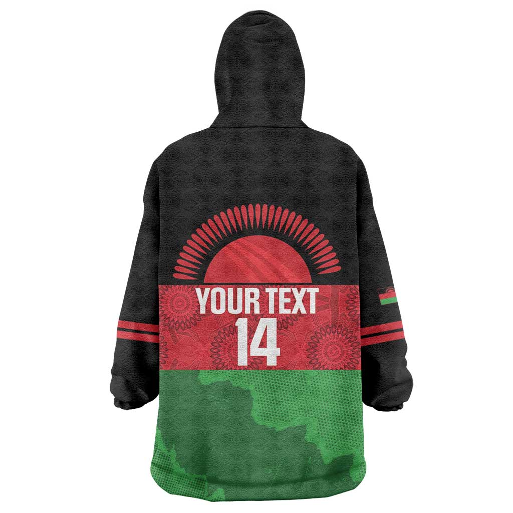 Custom Malawi Cricket Wearable Blanket Hoodie Go Champions Flag Style - Wonder Print Shop