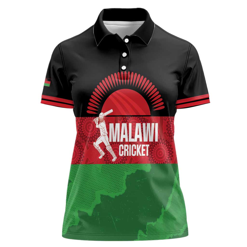 Custom Malawi Cricket Women Polo Shirt Go Champions Flag Style - Wonder Print Shop