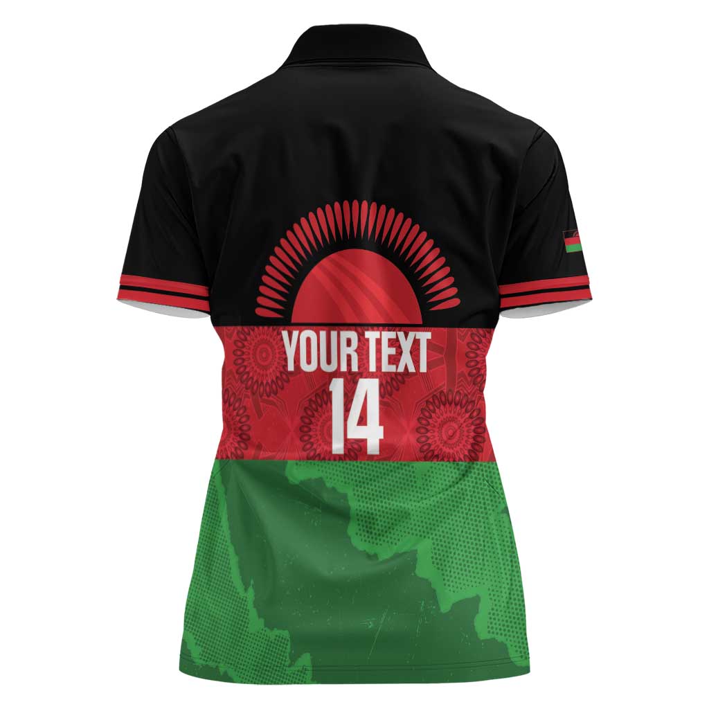Custom Malawi Cricket Women Polo Shirt Go Champions Flag Style - Wonder Print Shop