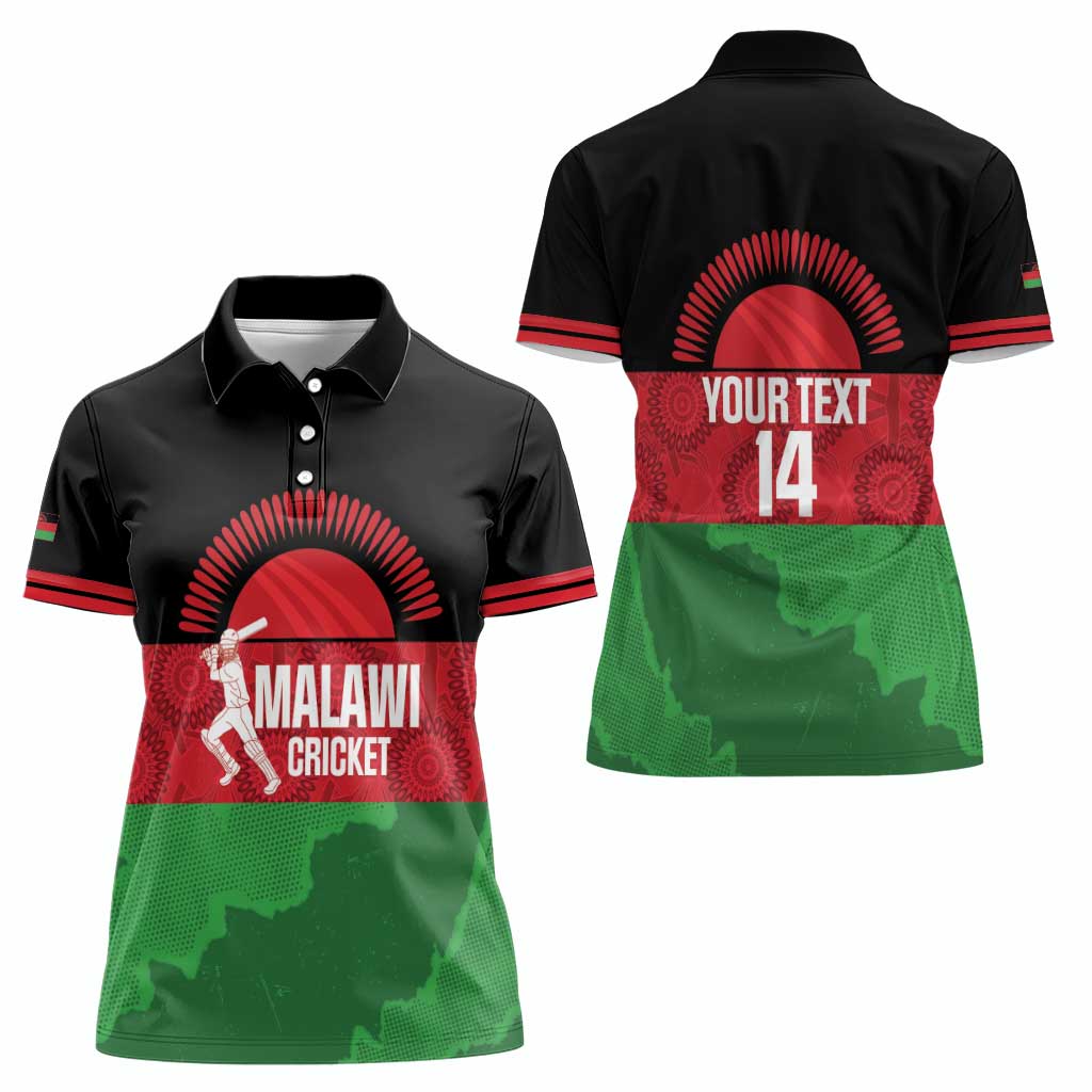 Custom Malawi Cricket Women Polo Shirt Go Champions Flag Style - Wonder Print Shop