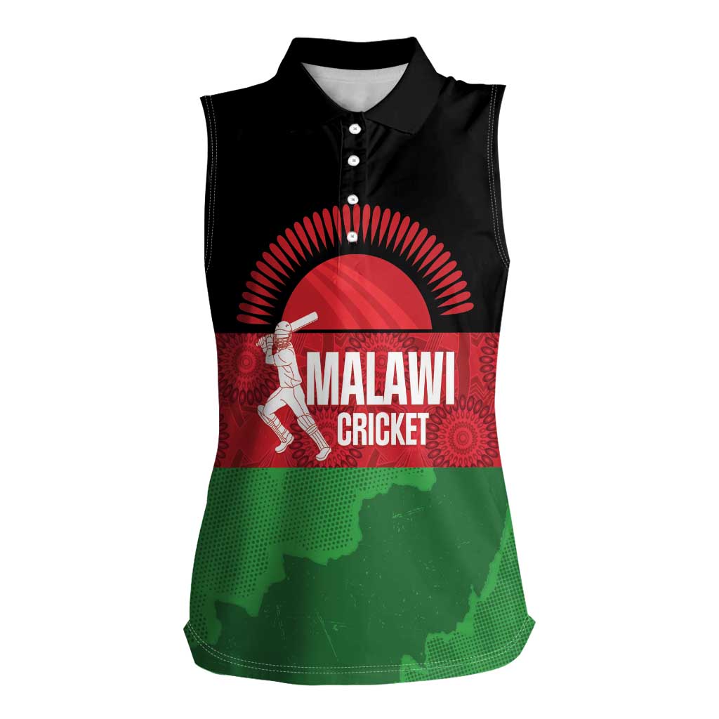 Custom Malawi Cricket Women Sleeveless Polo Shirt Go Champions Flag Style - Wonder Print Shop